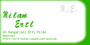 milan ertl business card